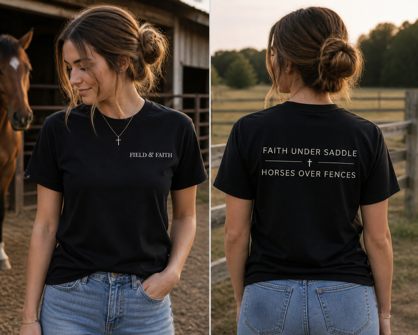 Faith Under Saddle Tee - Black